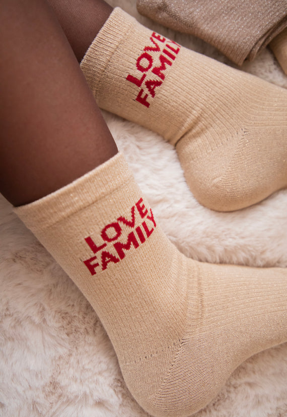 Family Love Beige - Sokken