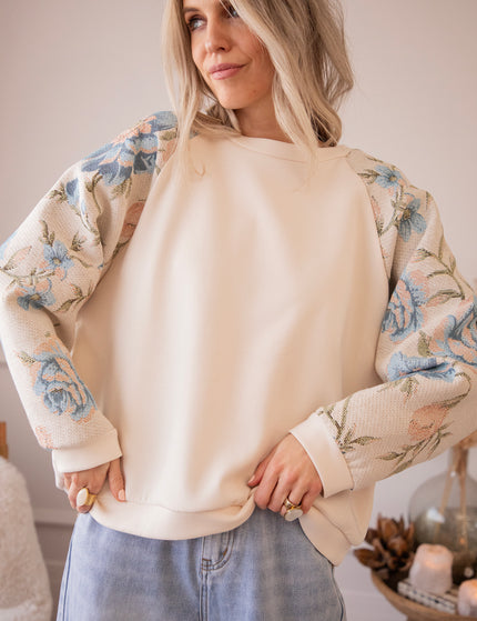 Rosy Belle Beige/Blue - Sweater