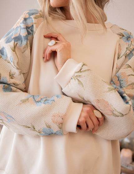 Rosy Belle Beige/Blue - Sweater