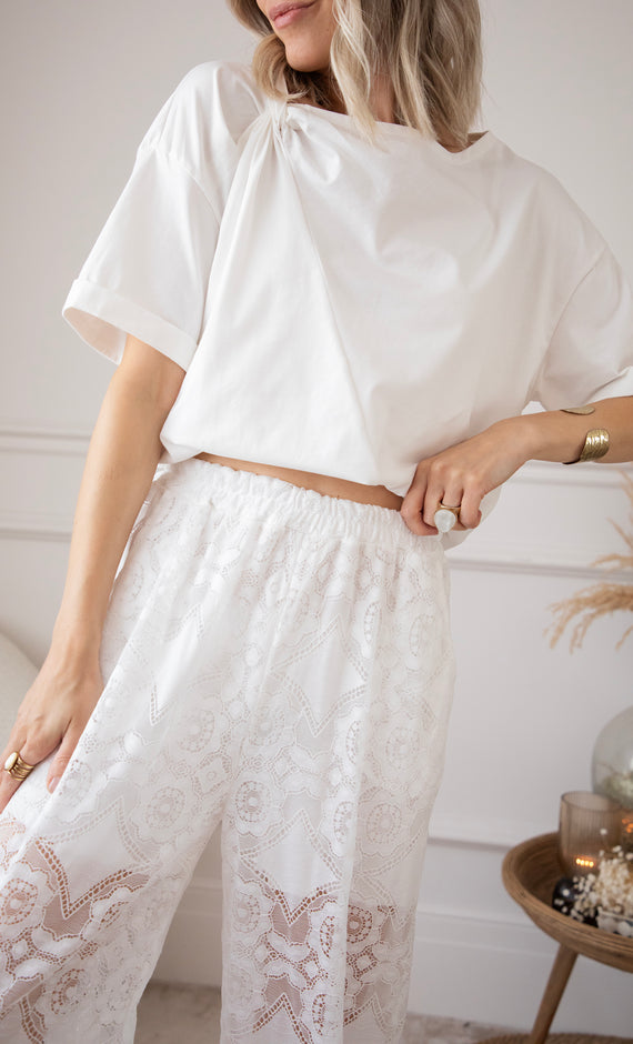 Hose - Soft Flower Breeze - Weiß