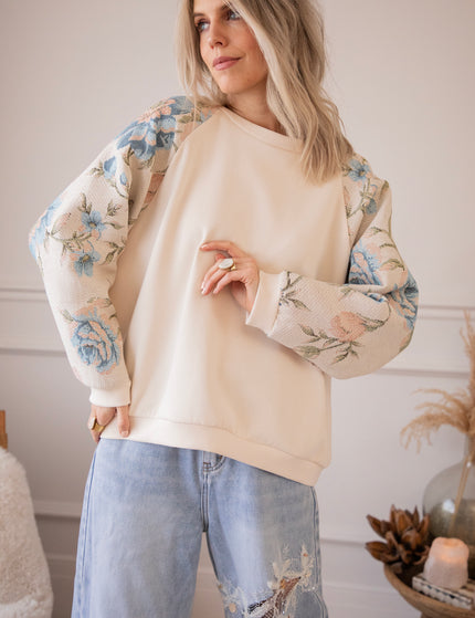 Rosy Belle Beige/Blue - Sweater