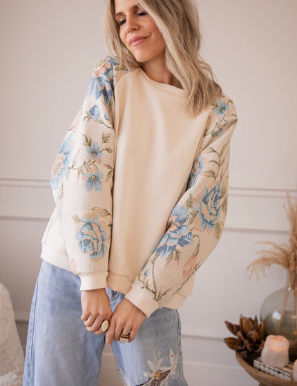 Rosy Belle Beige/Blue - Sweater