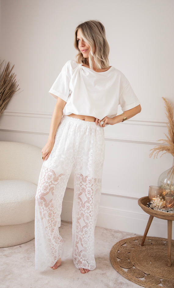 Hose - Soft Flower Breeze - Weiß