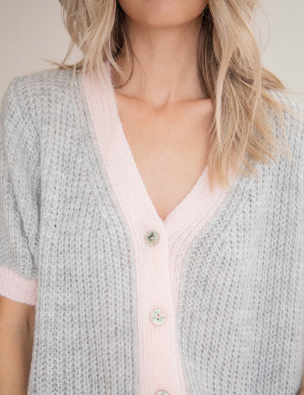 Colorica Soft Grey/Soft Pink - Cardigan