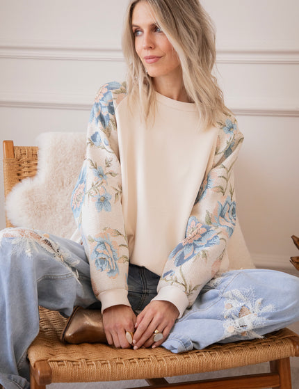 Rosy Belle Beige/Blue - Sweater
