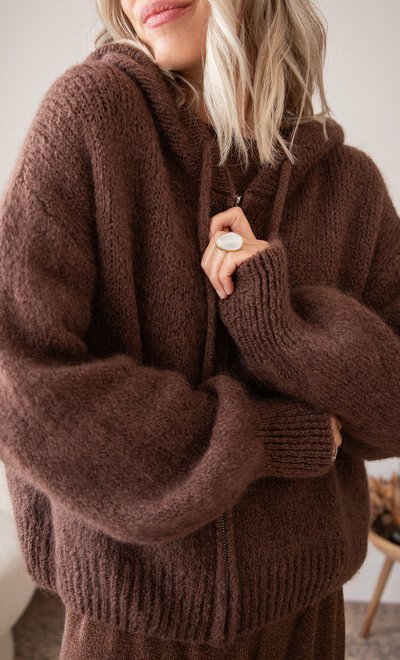 Jacke/Strickjacke - Hoodie Moodie - Braun