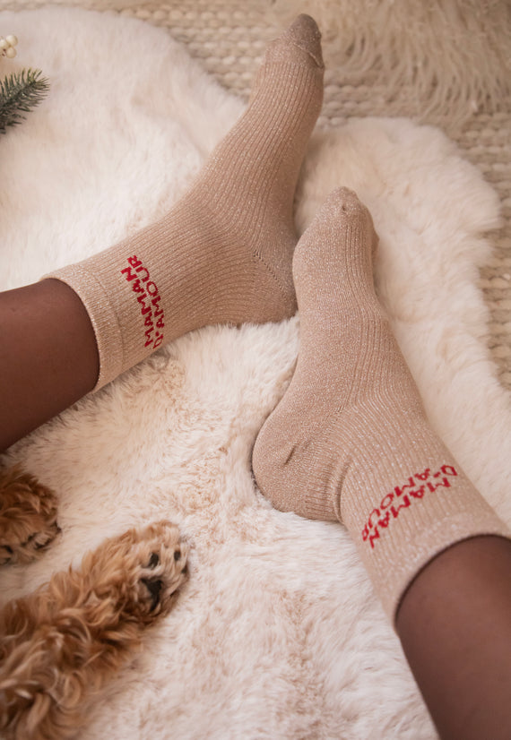Maman D'Amour Taupe - Sokken