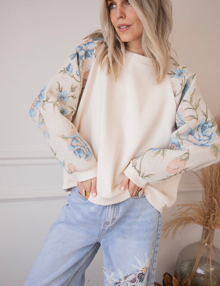 Rosy Belle Beige/Blue - Sweater