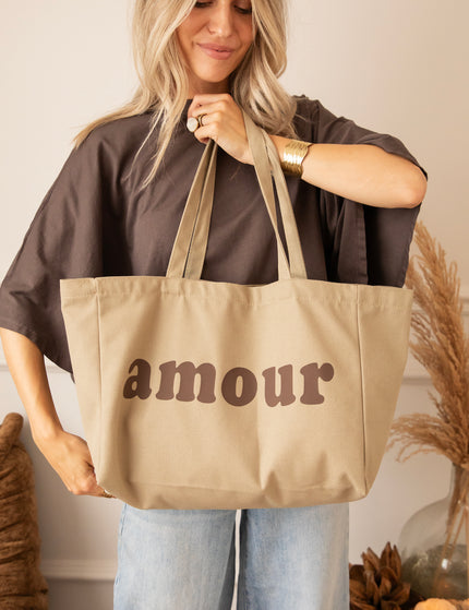 Canvas-Tasche - Love Is Sweet - Olive