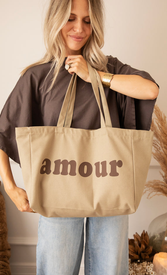 Canvas-Tasche - Love Is Sweet - Olive
