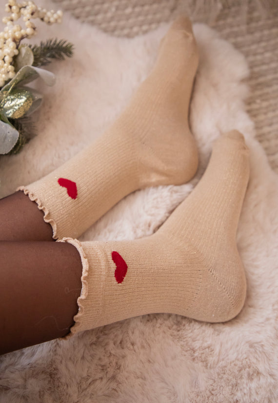 Ruffle Romance Beige - Sokken