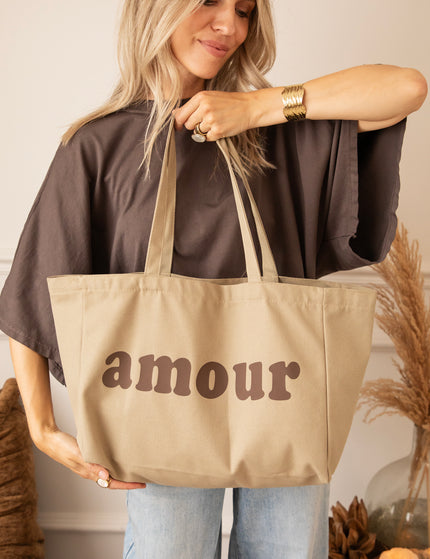 Canvas-Tasche - Love Is Sweet - Olive