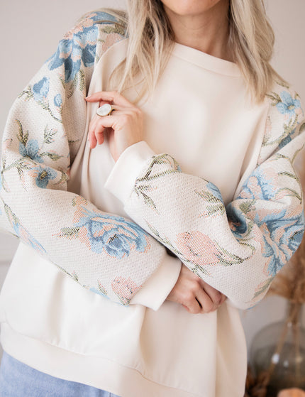 Rosy Belle Beige/Blue - Sweater