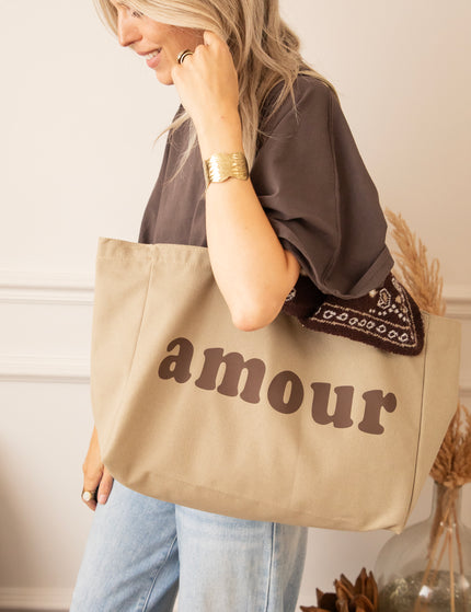 Canvas-Tasche - Love Is Sweet - Olive