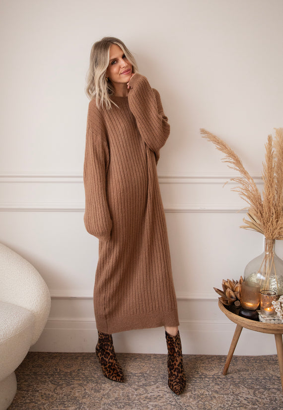 Cold, Cozy Weather Camel - Sweater Dress