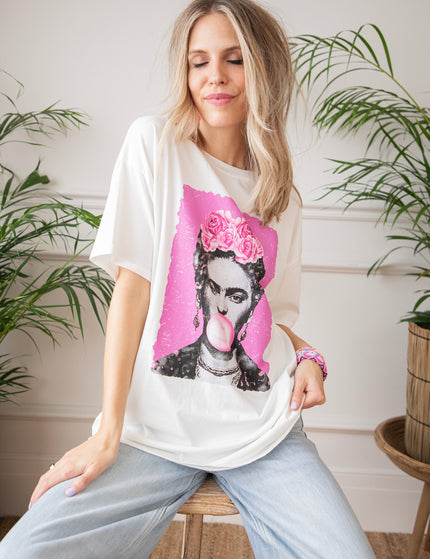 Frida Kahlo Bubble Gum White - T-Shirt