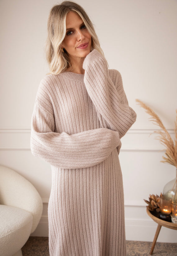 Cold, Cozy Weather Café Au Lait - Sweater Dress
