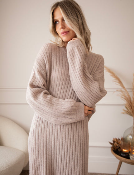 Cold, Cozy Weather Café Au Lait - Sweater Dress