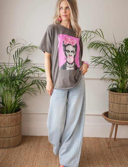 Frida Kahlo Bubble Gum Dark Grey - T-Shirt