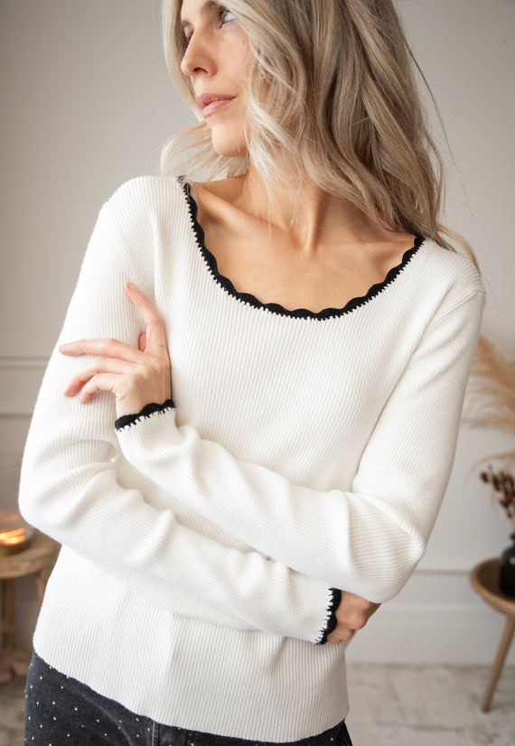 Mona Rib Off White - Longsleeve