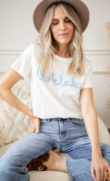 Oohlala White/Blue - T-Shirt