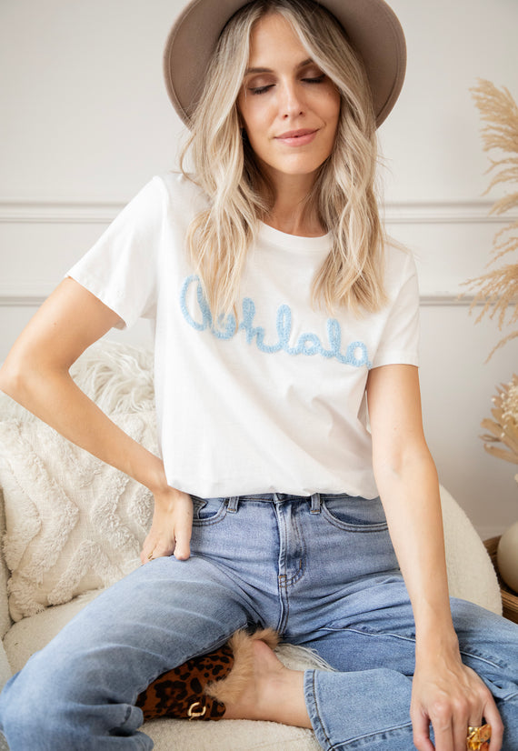 Oohlala White/Blue - T-Shirt