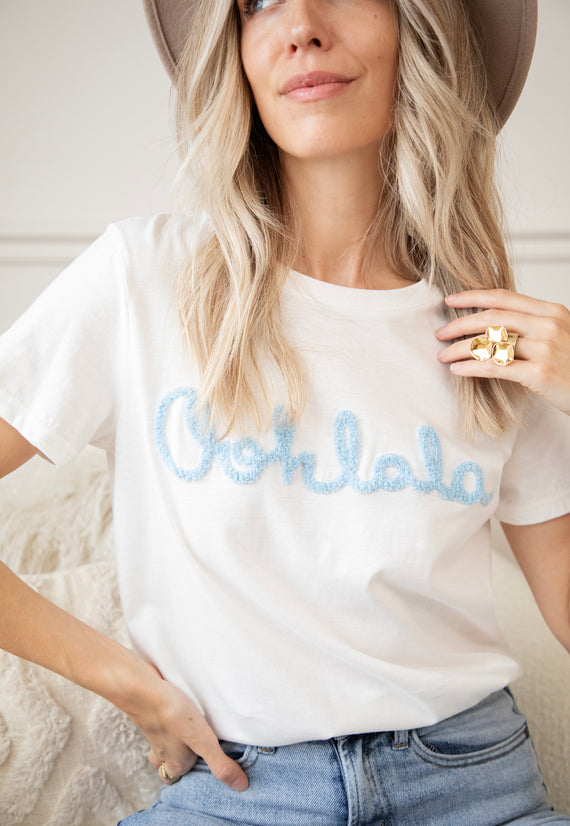 Oohlala White/Blue - T-Shirt