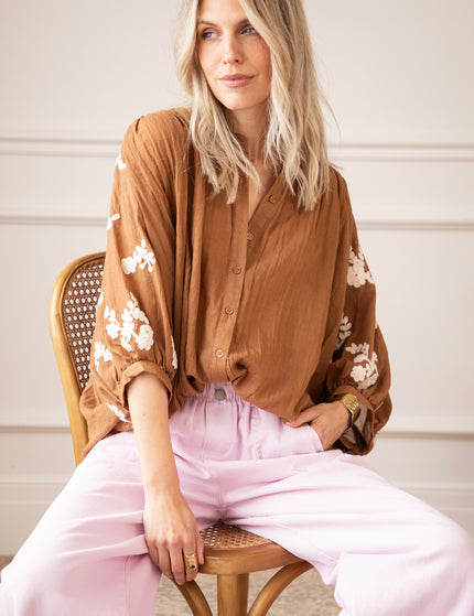 Bluse - Bloomery - Braun
