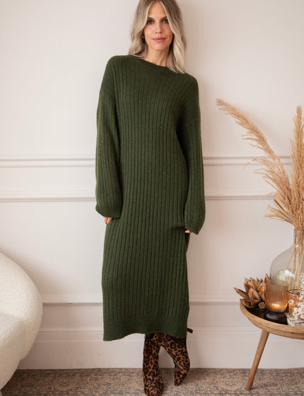 Cold, Cozy Weather Kaki - Sweater Dress