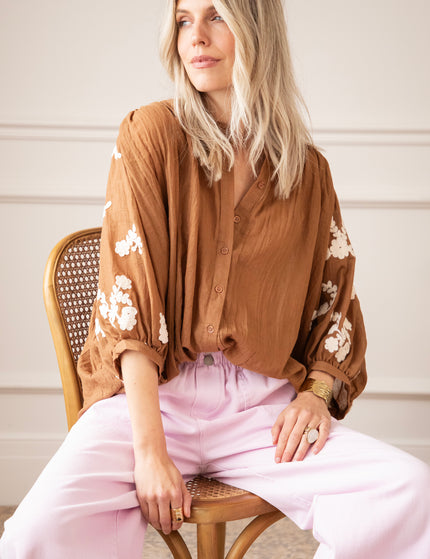 Bluse - Bloomery - Braun