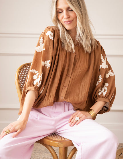 Bluse - Bloomery - Braun