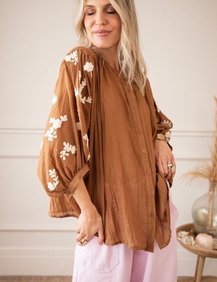 Bluse - Bloomery - Braun