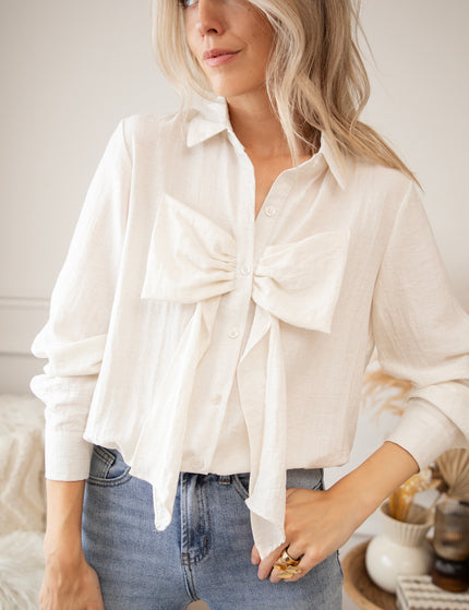 Bowtiful Beige - Blouse