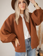 Snuggle Up Brown  - Cardigan