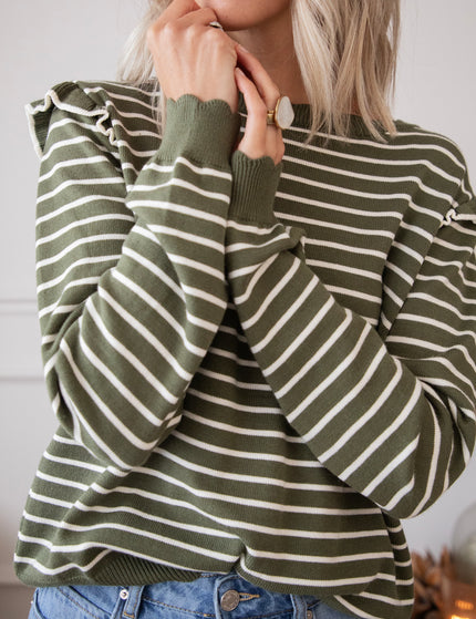 Pullover - Rylie Stripe - Khaki