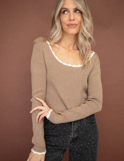 Mona Rib Taupe - Longsleeve