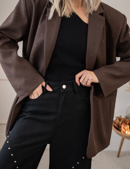 Straight Studs Black - Jeans