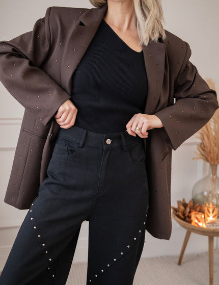 Straight Studs Black - Jeans