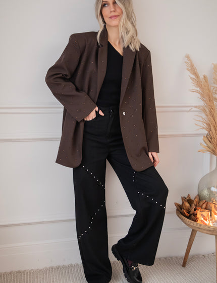 Straight Studs Black - Jeans