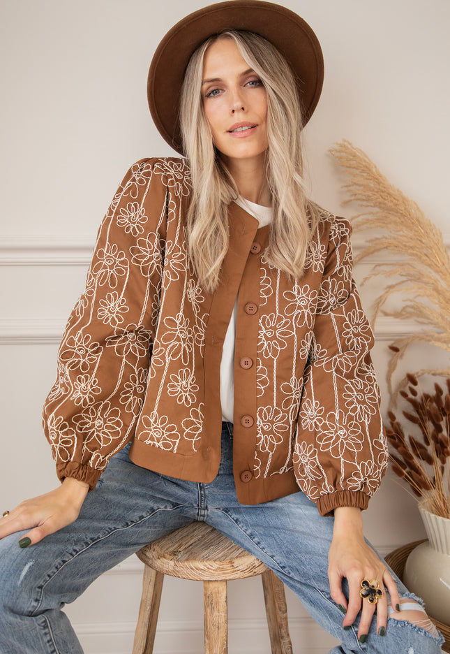 Leila Flowered Brown - Jacket