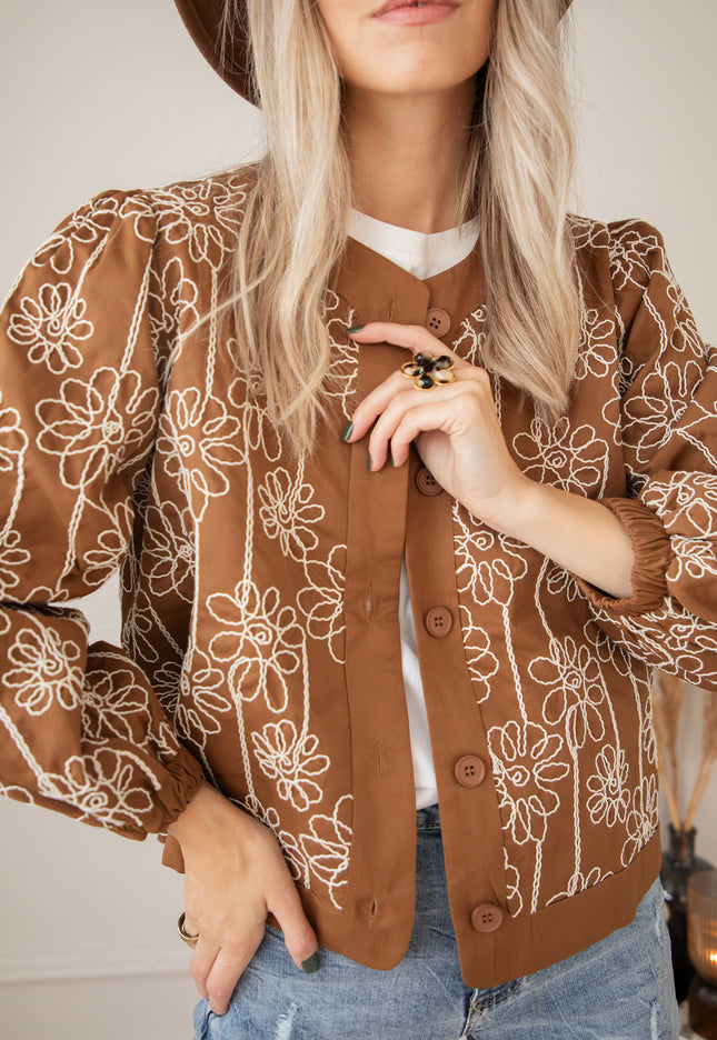 Leila Flowered Brown - Jacket