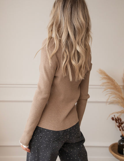 Mona Rib Taupe - Longsleeve