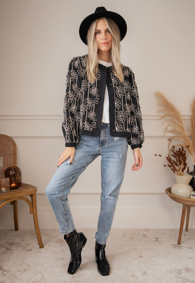 Leila Flowered Black - Jacket