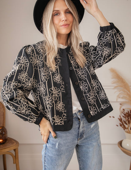 Leila Flowered Black - Jacket