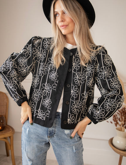 Leila Flowered Black - Jacket