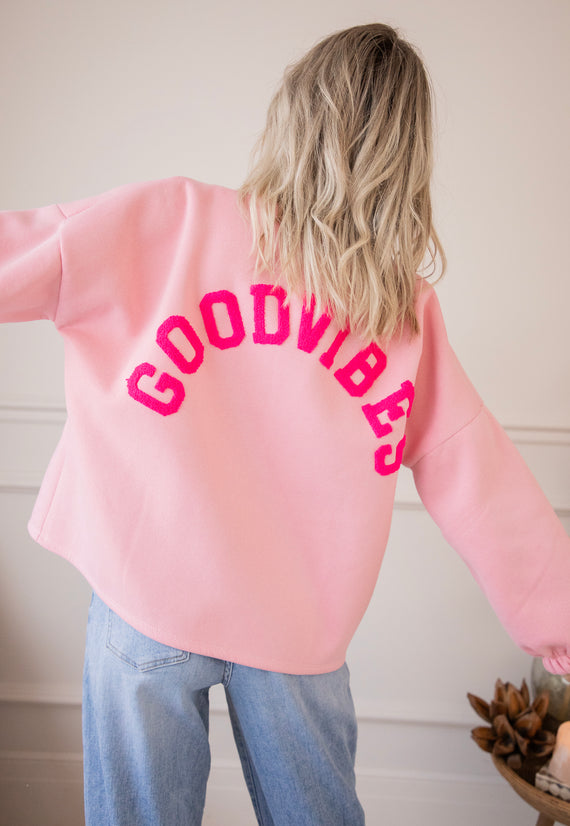 Lily Good Vibes Baby Pink/Fuchsia - Sweater