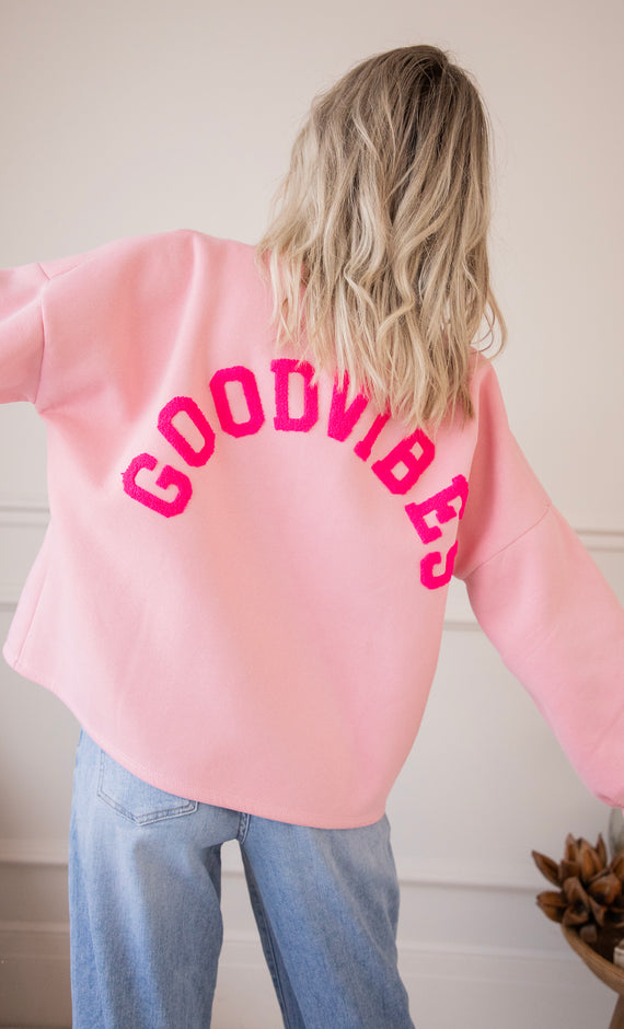 Lily Good Vibes Baby Pink/Fuchsia - Sweater