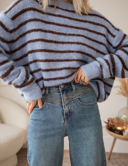 Samantha Stripe Blue/Brown - Sweater