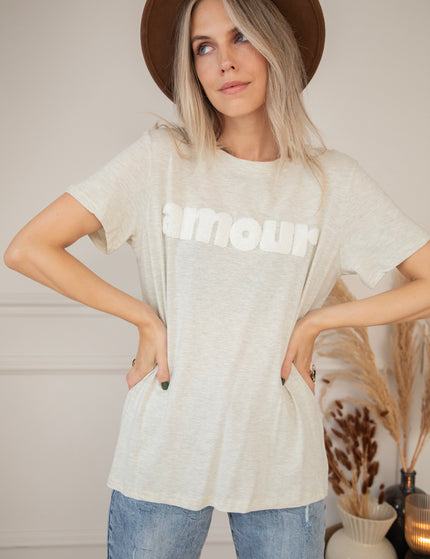 Amour Beige/White - T-Shirt