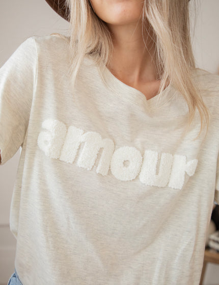 Amour Beige/White - T-Shirt